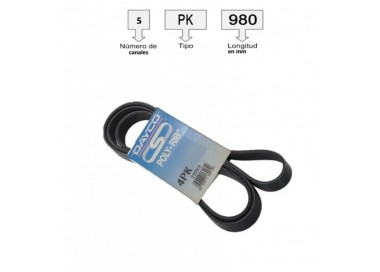 5PK975 CORREA UNIVERSAL ACANALADA  5PK975