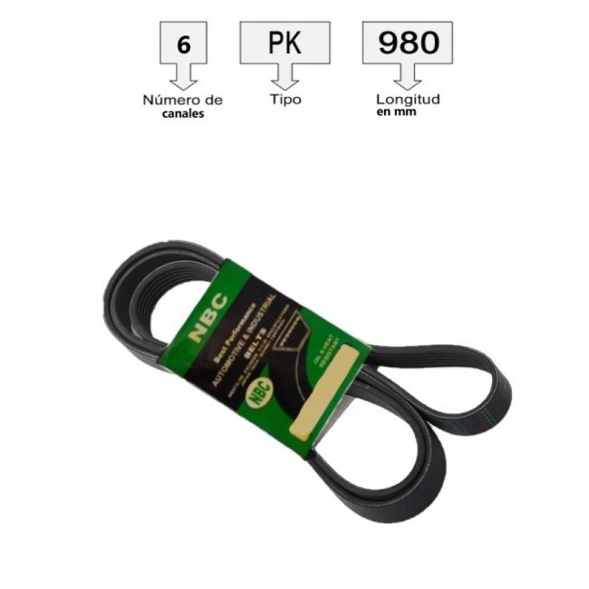 6PK1015 CORREA UNIVERSAL ACANALADA  6PK1015