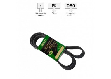 6PK1015 CORREA UNIVERSAL ACANALADA  6PK1015