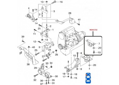 96341722 96341722 BASE MOTOR IZQUIERDA DAEWOO MATIZ