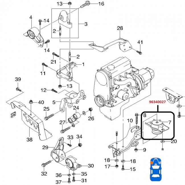 DA0130 96340027 BASE MOTOR IZQUIERDA DAEWOO MATIZ DA0130 96340027 BASE MOTOR IZQUIERDA DAEWOO MATIZ
