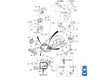 19946 96331189 BASE MOTOR DELANTERA DAEWOO NUBIRA 1.6