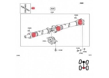 04371-0K060 GUT-27 CRUCETA DE CARDAN TOYOTA HILUX 2.7  2006-2012