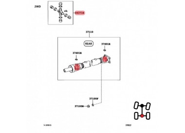 04371-60070 GUT-27 CRUCETA DE CARDAN TOYOTA 4RUNNER 4.0 4X2 2003-2009
