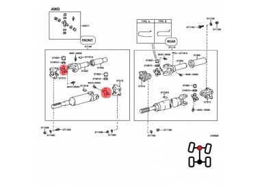 04371-35031 GUT-27 CRUCETA DE CARDAN DELANTERO TOYOTA AUTANA 4.5 1998-2007