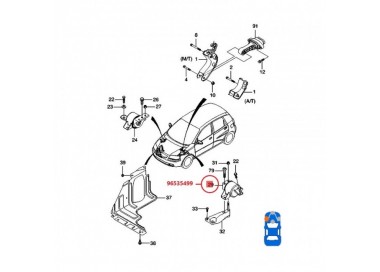 96535499-K 96535499 BASE MOTOR IZQUIERDA CHEVROLET AVEO 1.5 03-05