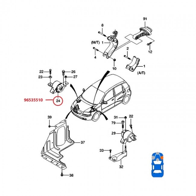 96535510 96535510 BASE MOTOR DERECHA CHEVROLET AVEO LT 1.6 08-15 96535510 96535510 BASE MOTOR DERECHA CHEVROLET AVEO LT 1.6 08-15