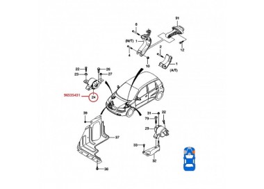 96535431 96535431 BASE MOTOR DERECHA CHEVROLET AVEO 1.6 06-10