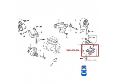 50820-S5A-A04-TH 50820-S5A-A04 BASE MOTOR IZQUIERDA HONDA CIVIC 1.7 01-05