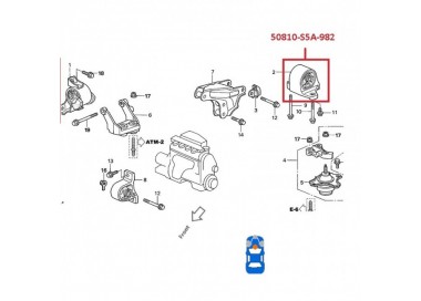 50810-S5A-982-TH 50810-S5A-013 BASE MOTOR TRASERA HONDA CIVIC 1.7 01-05