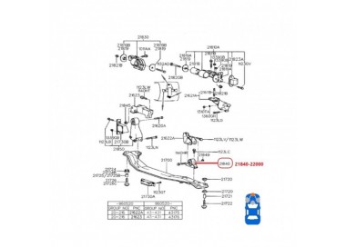 TK4635 21840-22000 BASE DE MOTOR  DELANTERA HYUNDAI EXCEL 1.5 SINC.