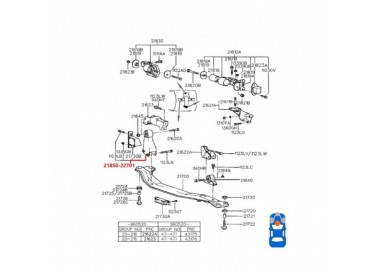 21850-22701 21850-22702 BASE DE MOTOR TRASERA HYUNDAI ACCENT 1.3