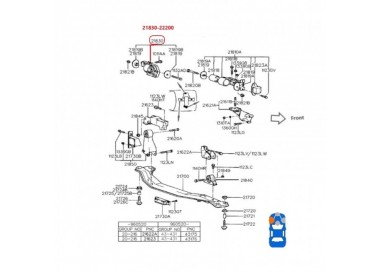 21830-22200 21830-22200 BASE DE  MOTOR IZQUIERDA HYUNDAI ACCENT 1.3 SINC.
