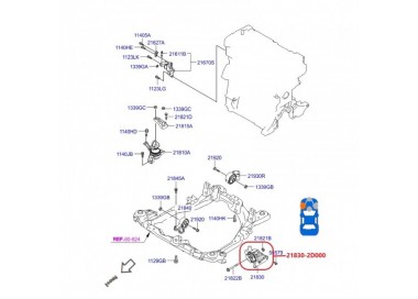 21830-2D000-K 21830-2D000 BASE DE MOTOR IZQUIERDA HYUNDAI ELANTRA 1.6 02-14 SINC.