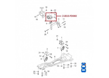 21810-FD060 21810-FD060 BASE DE MOTOR DERECHA KIA RIO 1.5 01-05