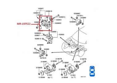 MR-244836 MR-244836 BUJE BASE DE MOTOR DERECHA MITSUBISHI LANCER  1.3 97-01