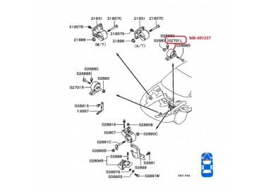 MB-691237-TH MB-691237 BASE DE MOTOR TRASERA MITSUBISHI LANCER 1.5 92-96