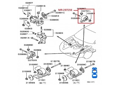 MR-297256 MR-297257 BUJE BASE DE MOTOR TRASERA MITSUBISHI LANCER  1.5 97-01