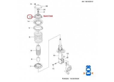 96457360-K 96457360 BASE AMORTIGUADOR TRASERA CHEVROLET OPTRA 09-11 DESING/ADVANCE