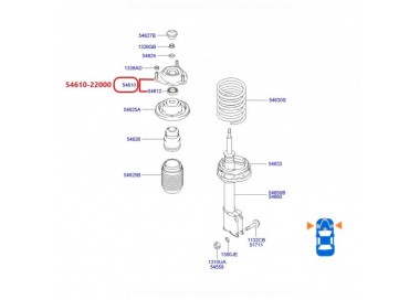 54610-22000-K 54610-25000 BASE AMORTIGUADOR DELANTERA HYUNDAI VERNA 1.6 00-05
