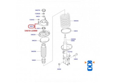 54610-22000-K 54610-25000 BASE AMORTIGUADOR DELANTERA HYUNDAI GETZ 1.6 05-12