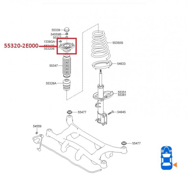 55320-2E000-K 55320-2E000 BASE AMORTIGUADOR TRASERA DERECHA HYUNDAI TUCSON 05-10