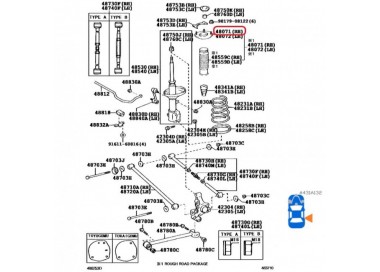 48071-12080-TH 48071-12140 BASE AMORTIGUADOR TRASERAS DERECHA TOYOTA COROLLA 1.8 92-97