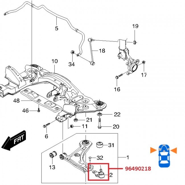 GM0147 96490218 MUÑON CHEVROLET OPTRA DESING/ADVANCE 09-11