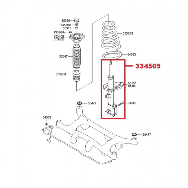334505-JSK 55351-1F800/553502E500 AMORTIGUADOR TRASERO KIA SPORTAGE 04-10 RH/LH