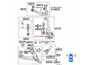 43310-39016 43310-39016 MUÑON SUPERIOR TOYOTA MERU 05-09