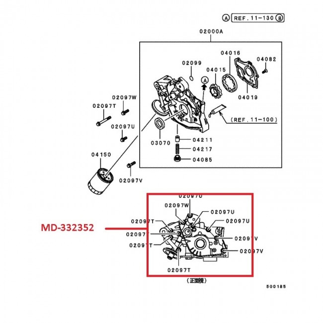 MD-332352 MD-332354 BOMBA ACEITE MITSUBISHI LANCER 1.6  02-15