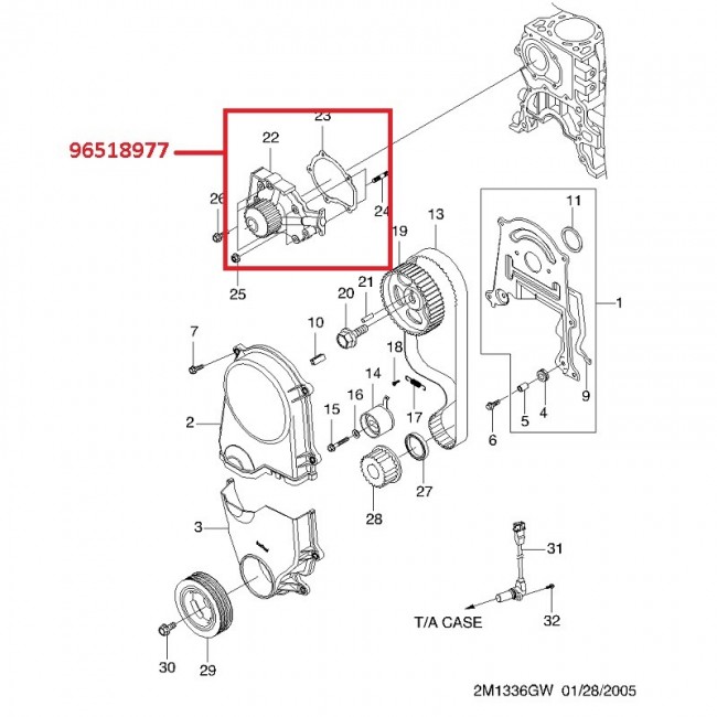 USP600 96563958 BOMBA DE AGUA  DAEWOO TICO 96-01