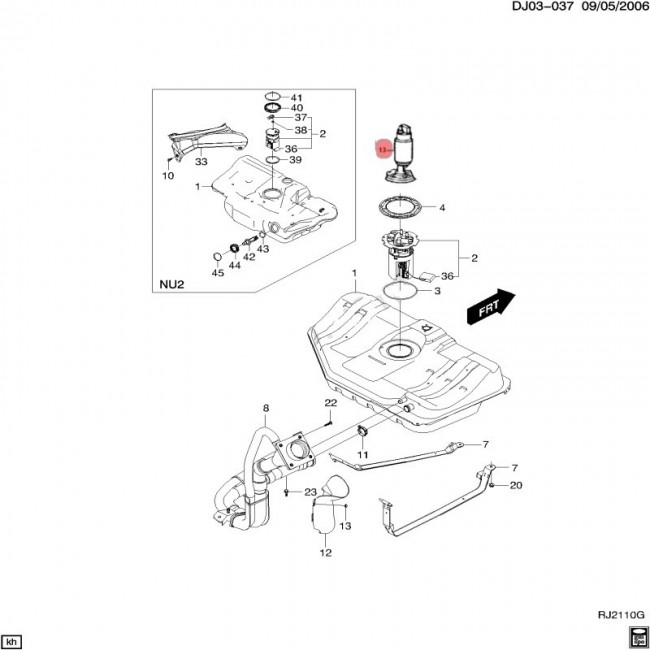 E2068 96447440 BOMBA GASOLINA UNIVERSAL CHEVROLET OPTRA LIMITED 05-08