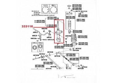 333116-JSK 90179-12025 AMORTIGUADOR TRASERO TOYOTA COROLLA 92-97 RH