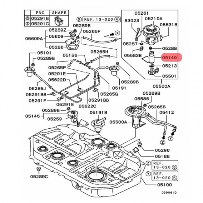 E2068 MR497143 BOMBA GASOLINA UNIVERSAL MITSUBISHI LANCER TOURING 2.0