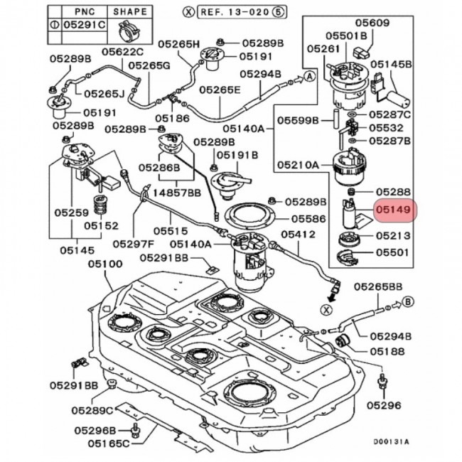 E2068 1760A029 BOMBA GASOLINA UNIVERSAL MITSUBISHI OUTLANDER 2.4 03-07