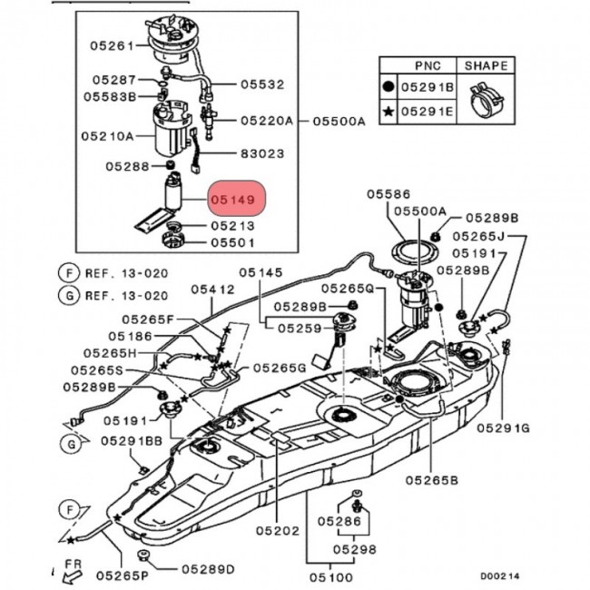 E2068 1760A233 BOMBA GASOLINA UNIVERSAL MITSUBISHI MONTERO LIMITED 3.8 06-09