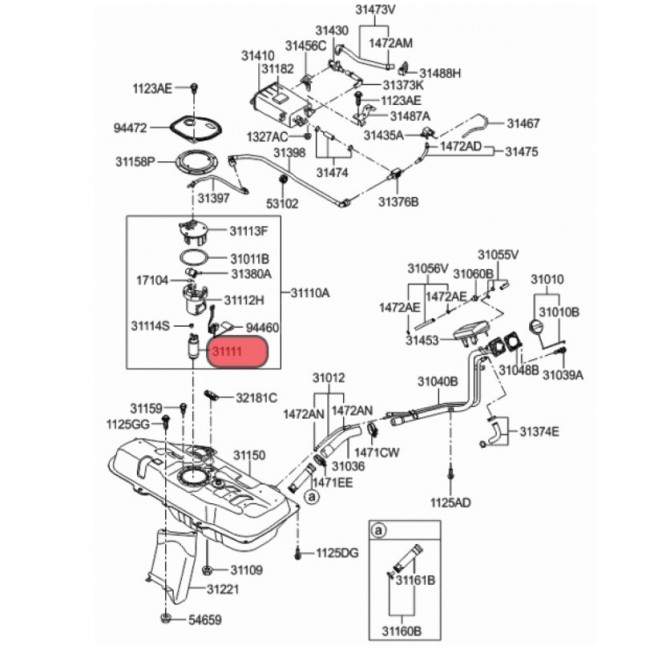 E2068 31111-1G500 BOMBA GASOLINA UNIVERSAL HYUNDAI ACCENT 1.6 06-11