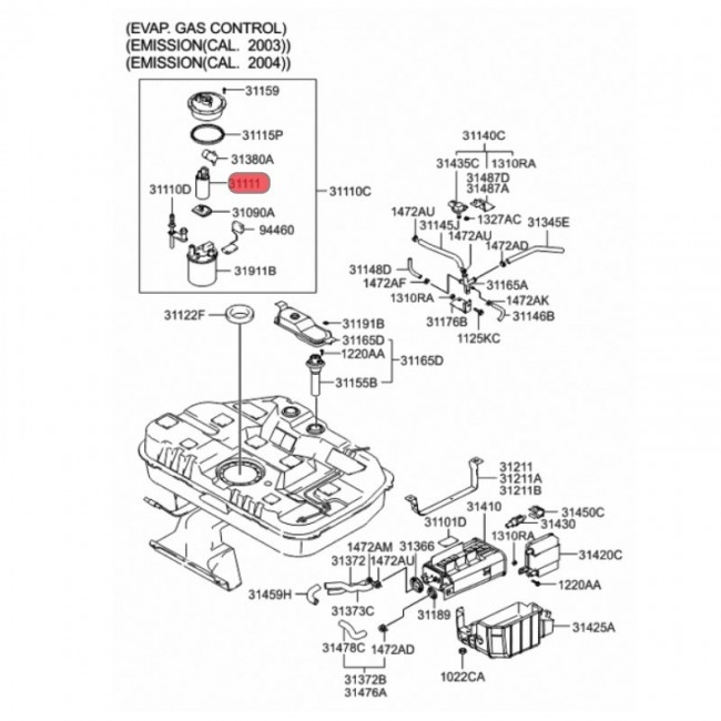 E2068 31111-09000 BOMBA GASOLINA UNIVERSAL HYUNDAI ELANTRA 2.0 02-14
