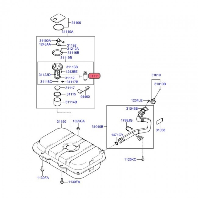 E2068 31111-05000 BOMBA GASOLINA UNIVERSAL HYUNDAI ATOS 1.1 03-14