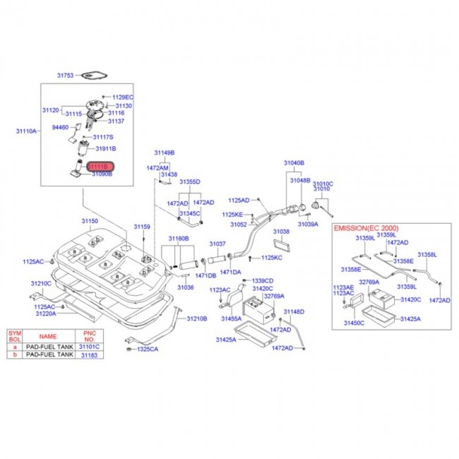 E2068 31111-38000 BOMBA GASOLINA UNIVERSAL HYUNDAI SONATA 2.5 98-05