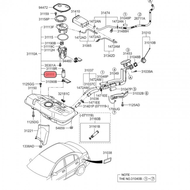 E2068 31111-1E000 BOMBA GASOLINA UNIVERSAL KIA RIO 1.6 CVVT 06-12