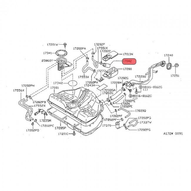 E2068 17042-0M000 BOMBA GASOLINA UNIVERSAL NISSAN SENTRA B14 95-99