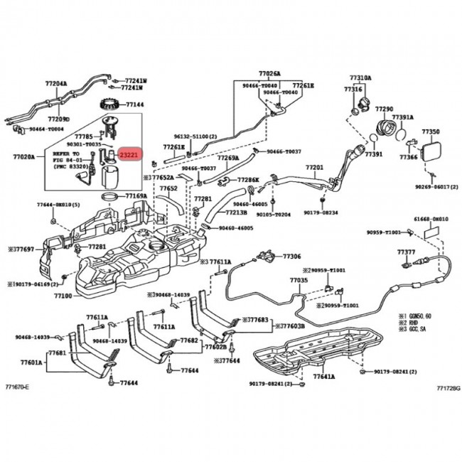 PG0106-A01175 23220-0P010 BOMBA GASOLINA UNIVERSAL TOYOTA FORTUNER 4.0 06-15