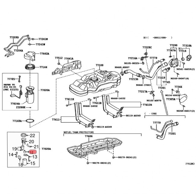 PG0106-A01175 77020-04060 BOMBA GASOLINA UNIVERSAL TOYOTA TACOMA 4.0 04-15